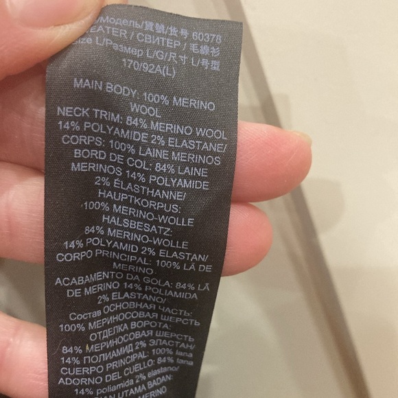 Tory Burch Black Sweater w/Blue Crystal Flowers on Shoulder; Size Large - Picture 9 of 12